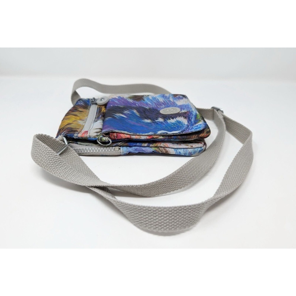Kipling Purse Crossbody Eldorado Small Gray Tie Dye Print Nylon Bag - Picture 7 of 15